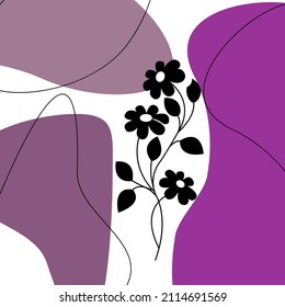 Abstraction on a white purple background