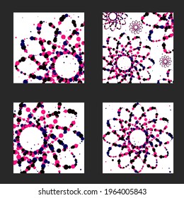 abstraction in one style from small circles isolated on white background. Advertising, posters and interior design. Vector illustration