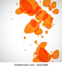 Abstraction of the orange drops on a light background