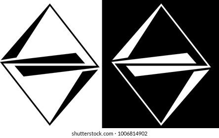 abstraction from the outlines of triangles is isolated and against a dark background design business logo