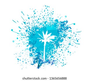 Abstraction of palm trees and sea. Vector