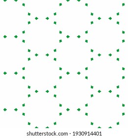 Abstraction pattern. Green rhombuses in circles abstraction. Wallpaper on the walls. Factory textiles. Office paper.