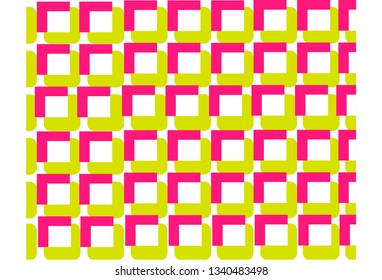 abstraction pattern yellow pink and white squares