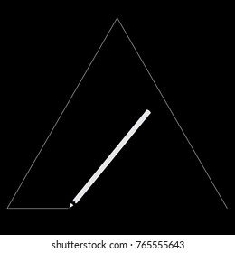abstraction pencil and triangle emblem drawing business logo