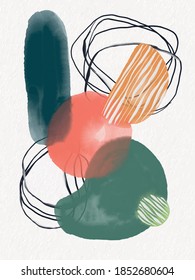 Abstraction. Pictorial abstraction. Strokes of brushes, paints, prints and lines. Colorful design cards. Wallpapers, banners, and postcards.
