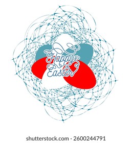 Abstraction of a pile of Easter eggs. hand drawn. Not AI, Vector illustration.