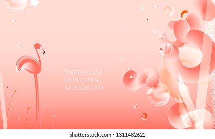 Abstraction pink living coral flamingos seamless family exotic wading birds flock flamboyance beaks, necks, feather, body standing posture Zoo bird park