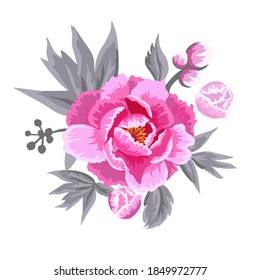 Abstraction Pink Peonies Vector Illustration Stock Vector (Royalty Free ...