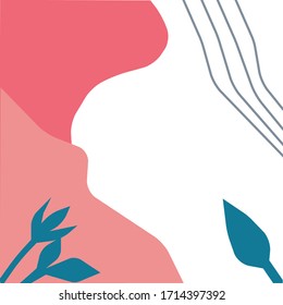 Abstraction in pink shades with colors and lines, on a white background, vector graphics