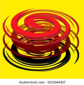 abstraction of a red black funnel