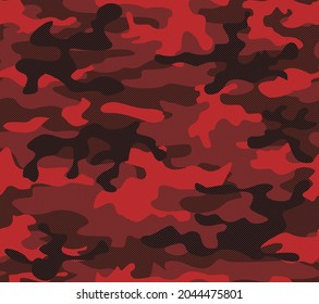 
Abstraction red camouflage background, trendy modern clothing texture. Ornament