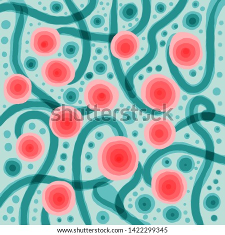 abstraction of red divorces paint green lines and divorces