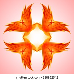 Abstraction red symbol. Illustration for design on pinck