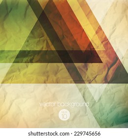 Abstraction retro grunge triangles vector background