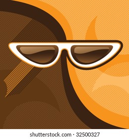 Abstraction with retro sunglasses. Vector illustration.