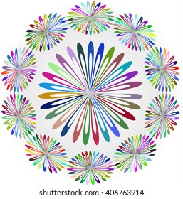 abstraction round mandala bright color