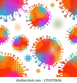 Abstraction seamless background of the virus molecule. Covid-19. Vector illustration