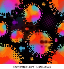 Abstraction seamless background of the virus molecule. Covid-19. Vector illustration