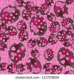 Abstraction. Seamless color pattern made up of multi-colored rounded elements with holes. Under the picture is a background consisting of broken into unequal pieces of squares.