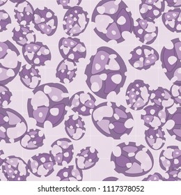 Abstraction. Seamless color pattern made up of multi-colored rounded elements with holes. Under the picture is a background consisting of rounded squares formed by diagonal lines.