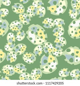 Abstraction. Seamless color pattern made up of multi-colored rounded elements with holes.