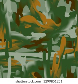 Abstraction. Seamless pattern of multicolored blots. Vector graphics