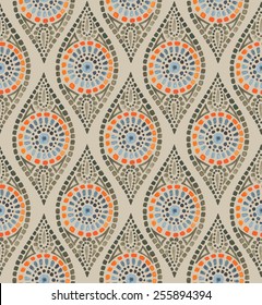 Abstraction seamless pattern with watercolor design elements.