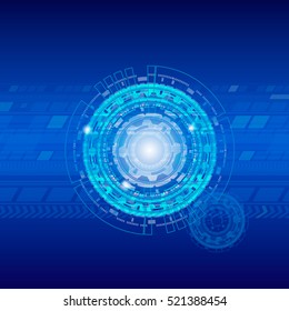 abstraction as a set of figures on a blue background