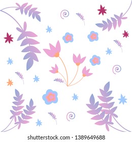 Abstraction. Sheets. Flowers. Stock vector illustration 