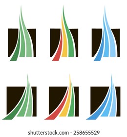 Abstraction sign. Symbol. Logo. 5. Vector image.