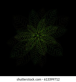Abstraction of skeleton leaves. Vector