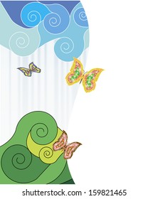 Abstraction sky and grass. Vector illustration