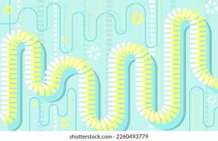 Abstraction slides. Lines of different thicknesses on a blue background. 