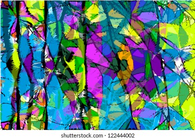 abstraction with spots of paint