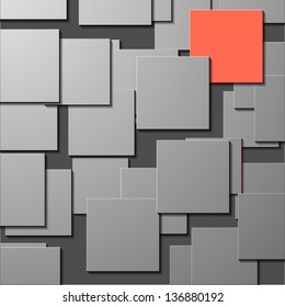 abstraction of squares. 3d image Vector