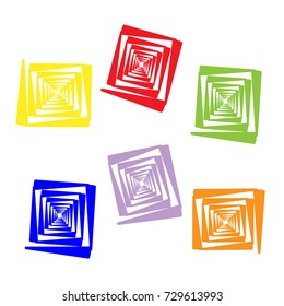abstraction squares in a spiral. Geometrical pattern