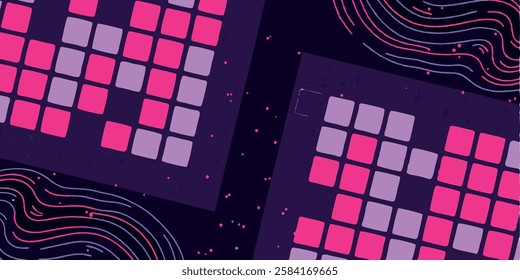 Abstraction - squares, waves, space, indicators