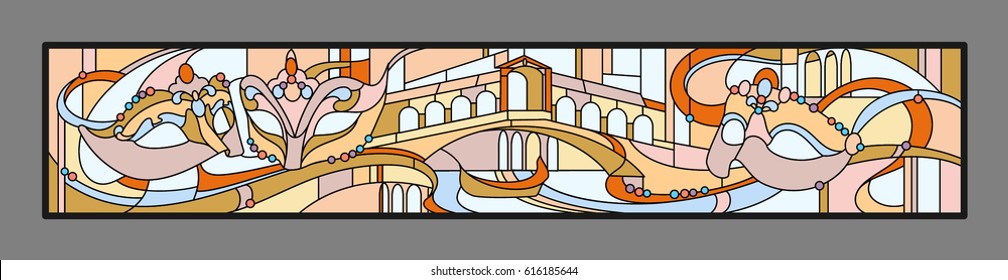 Abstraction - stained glass. Vector.