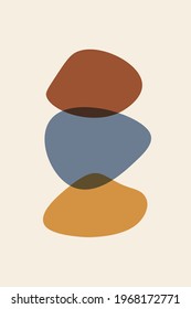 Abstraction stone, Boho decor. Stones balance. Minimalist shape, oval, ellipses.