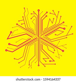Abstraction in the style of cyberpunk. Circuit board, wiring diagram.