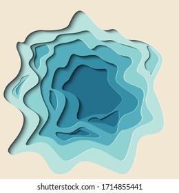 Abstraction in the style of paper cut for booklet, brochure, website, banner. Colored background.
