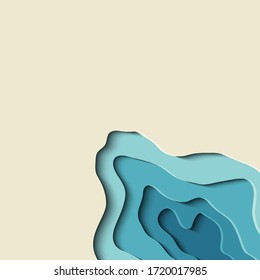 Abstraction in the style of paper cut for booklet, brochure, website, banner. Colored background.