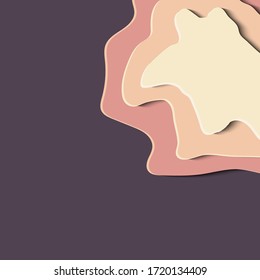 Abstraction in the style of paper cut for booklet, brochure, website, banner. Colored background.