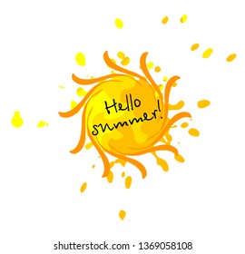 Abstraction sun. Desert. Hello summer. Vector