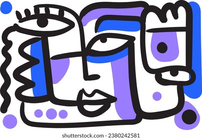 abstraction takes center stage in this wall art, creating a minimalist yet thought-provoking abstract face.