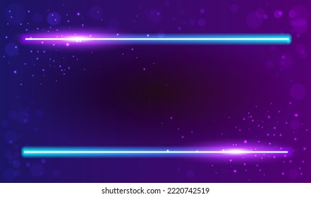 Abstraction texture. Vector Neon background. Neon frame gradient purple pink dark blue glowing vector illustration.


