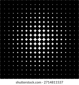 Una abstracción que crea la ilusión de volumen y profundidad. Esta Ilustración vectorial en blanco y negro se basa en patrones repetitivos que disminuyen gradualmente desde el centro hasta los bordes, creando dinamismo y equilibrio.