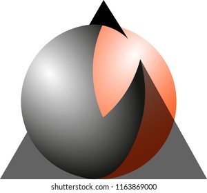 abstraction from a triangle and a circle, a balloon minimalism creative logo