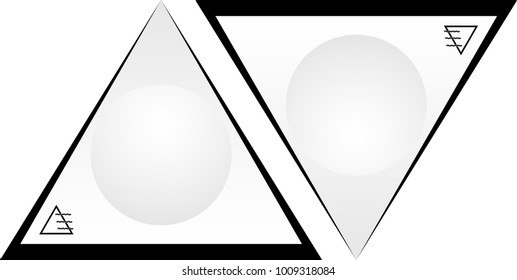abstraction of triangles and ball art design business logo