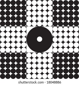 Abstraction from it ts black white circles. Vector.